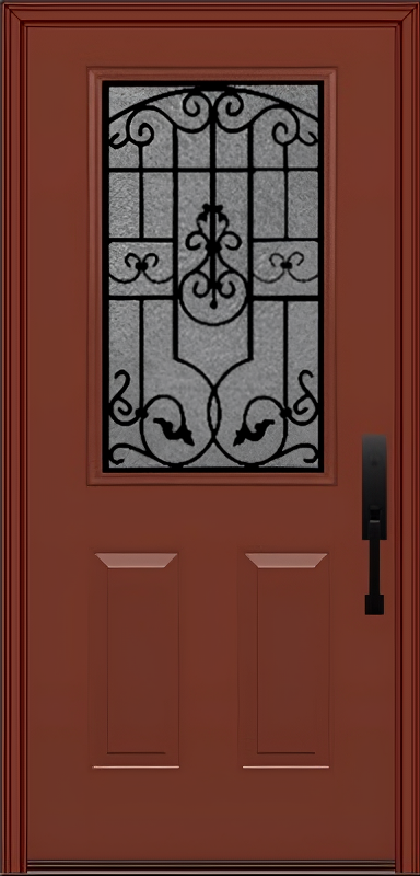 ProVia Legacy Single Entry Door 430 Style Barcelona Decorative Glass With Gluechip Privacy Glass - Doors and Beyond