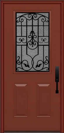 ProVia Legacy Single Entry Door 430 Style Barcelona Decorative Glass With Gluechip Privacy Glass - Doors and Beyond