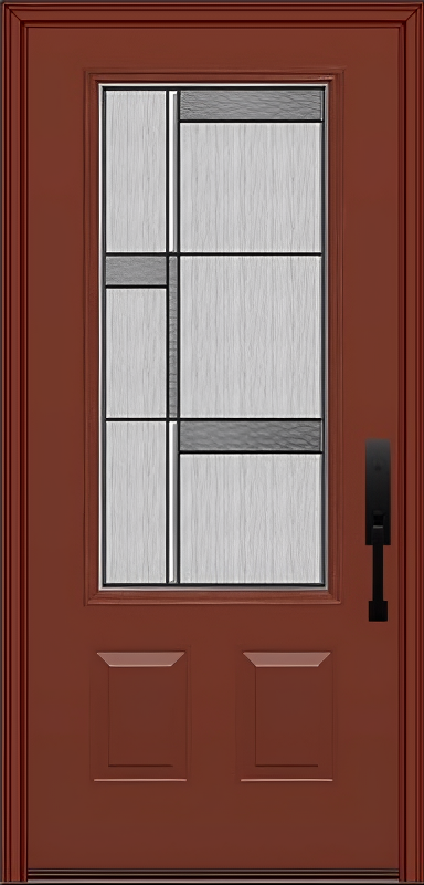 ProVia Legacy Single Entry Door 440 Style Manhattan Decorative Glass with Patina Caming and Low-E - Doors and Beyond