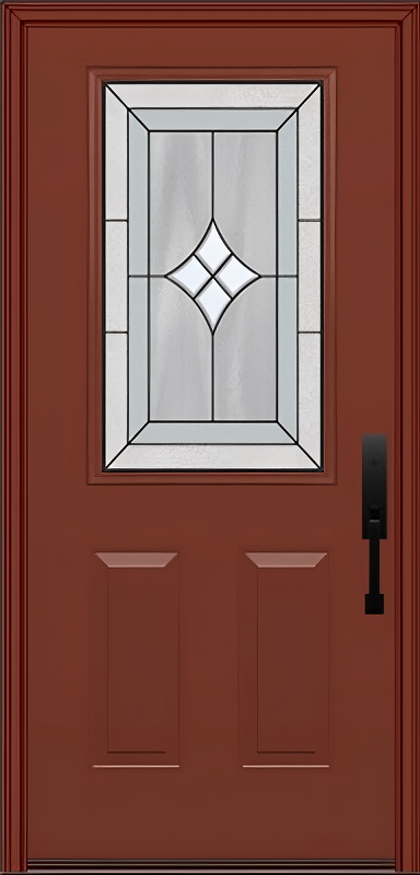 ProVia Legacy Single Entry Door 430 Style Aria Decorative Glass with Patina Caming and Low-E - Doors and Beyond