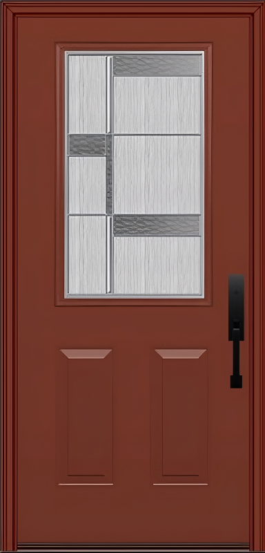 ProVia Legacy Single Entry Door 430 Style Manhattan Decorative Glass with Zinc Caming and Low-E - Doors and Beyond