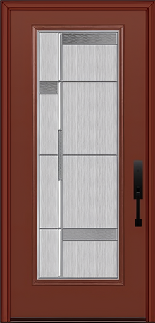 ProVia Legacy Single Entry Door 460 Style Manhattan Decorative Glass with Zinc Caming and Low-E - Doors and Beyond