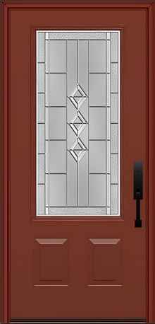 ProVia Legacy Single Entry Door 440 Style Gemstone Decorative Glass with Zinc Caming and Low-E - Doors and Beyond
