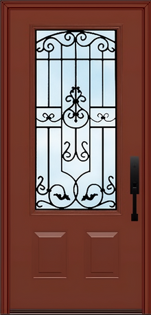 ProVia Legacy Single Entry Door 440 Style Barcelona Decorative Glass Clear Glass and Low E Glass - Doors and Beyond