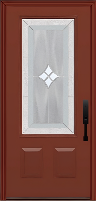 ProVia Legacy Single Entry Door 440 Style Aria Decorative Glass with Zinc Caming and Low-E - Doors and Beyond