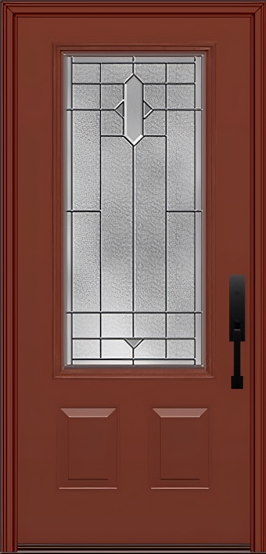 ProVia Legacy Single Entry Door 440 Style Brookhaven Decorative Glass with Zinc Caming and Low-E - Doors and Beyond