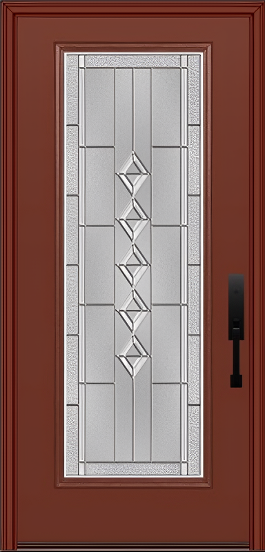 ProVia Legacy Single Entry Door 460 Style Gemstone Decorative Glass with Zinc Caming and Low-E - Doors and Beyond