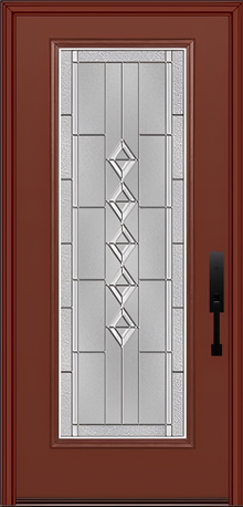 ProVia Legacy Single Entry Door 460 Style Gemstone Decorative Glass with Zinc Caming and Low-E - Doors and Beyond