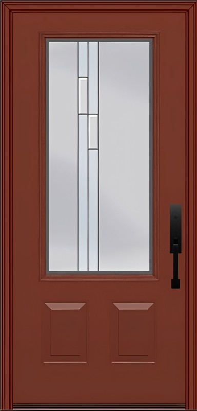 ProVia Legacy Single Entry Door 440 Style Genesis Decorative Glass with Silver Caming and Low-E - Doors and Beyond