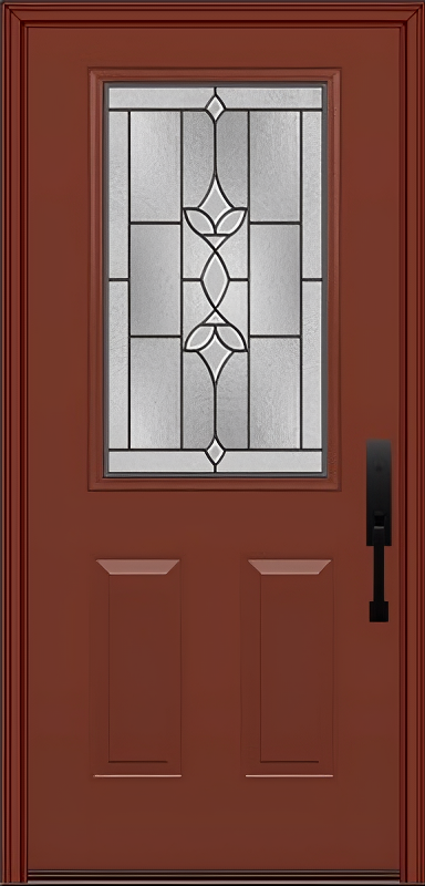 ProVia Legacy Single Entry Door 430 Style Esmond Decorative Glass with Patina Caming and Low-E - Doors and Beyond
