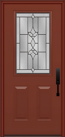 ProVia Legacy Single Entry Door 430 Style Esmond Decorative Glass with Patina Caming and Low-E - Doors and Beyond