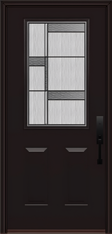 ProVia Legacy Single Entry Door 430 Style Manhattan Decorative Glass with Patina Caming and Low-E - Doors and Beyond