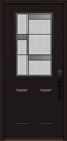 ProVia Legacy Single Entry Door 430 Style Manhattan Decorative Glass with Patina Caming and Low-E - Doors and Beyond