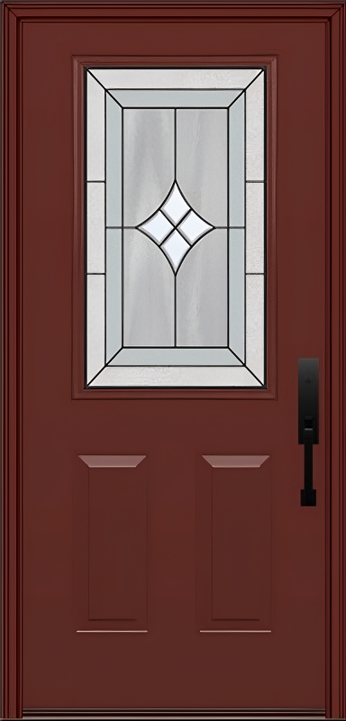 ProVia Legacy Single Entry Door 430 Style Aria Decorative Glass with Patina Caming and Low-E - Doors and Beyond