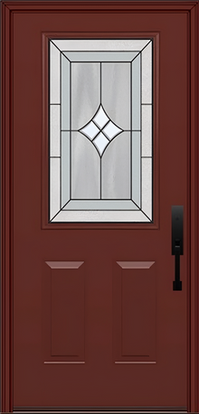 ProVia Legacy Single Entry Door 430 Style Aria Decorative Glass with Patina Caming and Low-E - Doors and Beyond