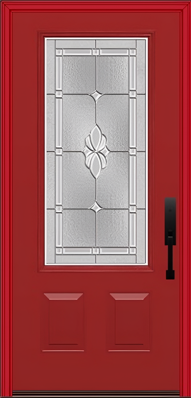 ProVia Legacy Single Entry Door 440 Style Somerset Decorative Glass with Zinc Caming and Low-E - Doors and Beyond