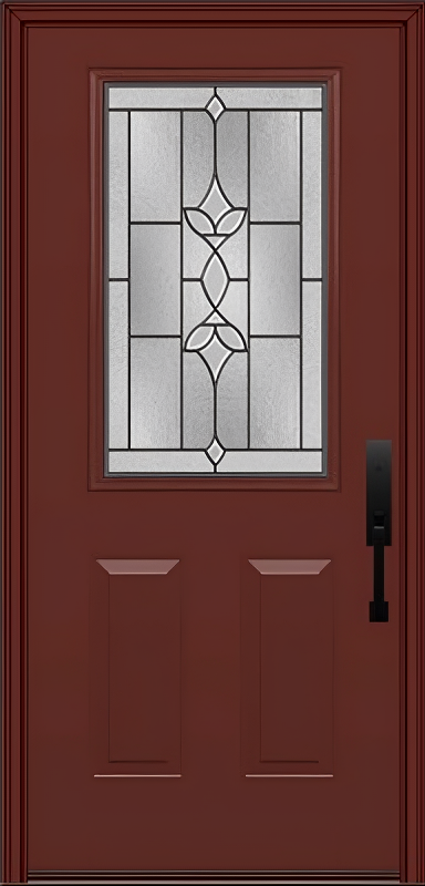 ProVia Legacy Single Entry Door 430 Style Esmond Decorative Glass with Patina Caming and Low-E - Doors and Beyond