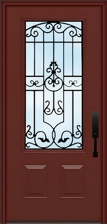 ProVia Legacy Single Entry Door 440 Style Barcelona Decorative Glass Clear Glass and Low E Glass - Doors and Beyond