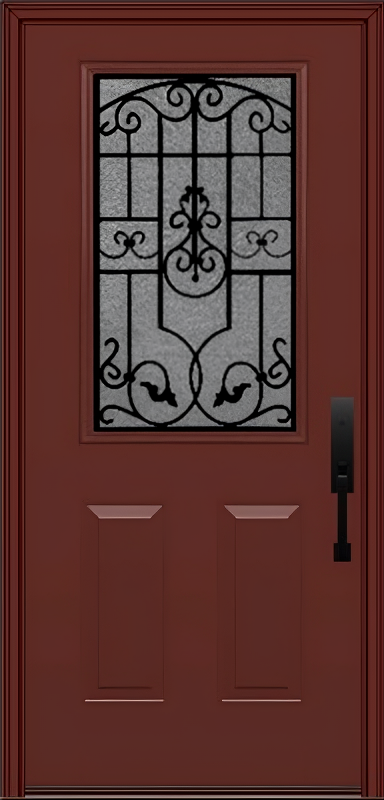 ProVia Legacy Single Entry Door 430 Style Barcelona Decorative Glass With Gluechip Privacy Glass - Doors and Beyond