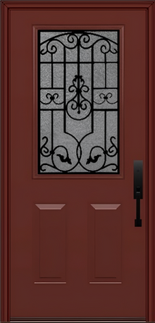 ProVia Legacy Single Entry Door 430 Style Barcelona Decorative Glass With Gluechip Privacy Glass - Doors and Beyond