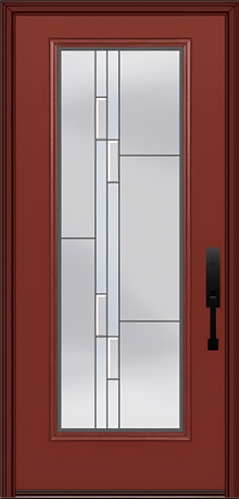ProVia Legacy Single Entry Door 460 Style Genesis Decorative Glass with Silver Caming and Low-E - Doors and Beyond