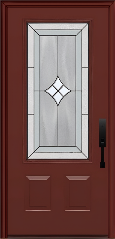 ProVia Legacy Single Entry Door 440 Style Aria Decorative Glass with Patina Caming and Low-E - Doors and Beyond
