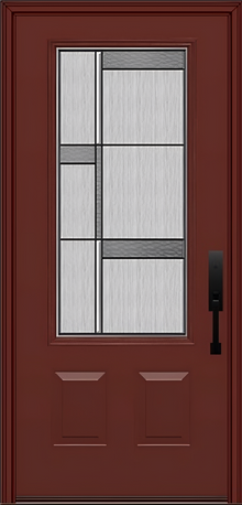 ProVia Legacy Single Entry Door 440 Style Manhattan Decorative Glass with Patina Caming and Low-E - Doors and Beyond