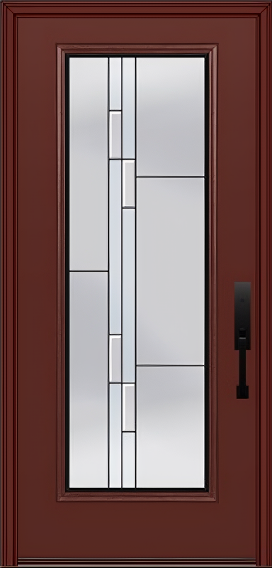 ProVia Legacy Single Entry Door 460 Style Genesis Decorative Glass with Black Caming and Low-E - Doors and Beyond