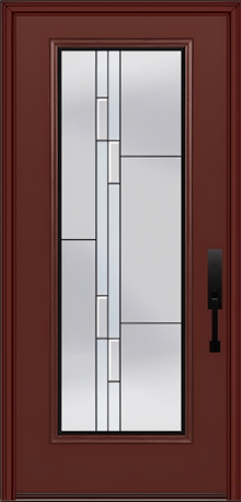 ProVia Legacy Single Entry Door 460 Style Genesis Decorative Glass with Black Caming and Low-E - Doors and Beyond