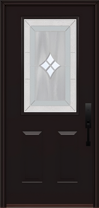 ProVia Legacy Single Entry Door 430 Style Aria Decorative Glass with Zinc Caming and Low-E - Doors and Beyond