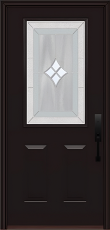 ProVia Legacy Single Entry Door 430 Style Aria Decorative Glass with Zinc Caming and Low-E - Doors and Beyond