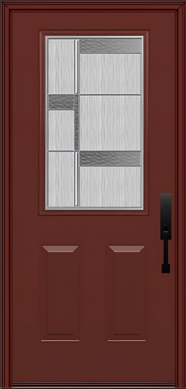 ProVia Legacy Single Entry Door 430 Style Manhattan Decorative Glass with Zinc Caming and Low-E - Doors and Beyond