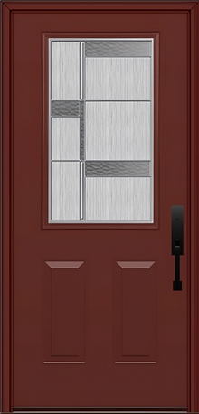 ProVia Legacy Single Entry Door 430 Style Manhattan Decorative Glass with Zinc Caming and Low-E - Doors and Beyond