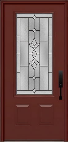 ProVia Legacy Single Entry Door 440 Style Esmond Decorative Glass with Patina Caming and Low-E - Doors and Beyond