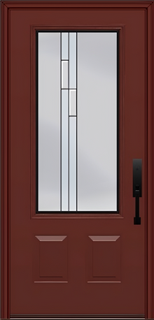 ProVia Legacy Single Entry Door 440 Style Genesis Decorative Glass with Black Caming and Low-E - Doors and Beyond