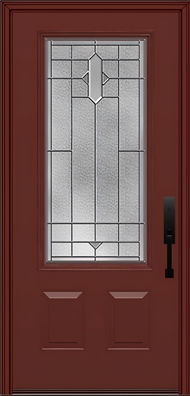 ProVia Legacy Single Entry Door 440 Style Brookhaven Decorative Glass with Zinc Caming and Low-E - Doors and Beyond