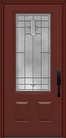 ProVia Legacy Single Entry Door 440 Style Brookhaven Decorative Glass with Zinc Caming and Low-E - Doors and Beyond