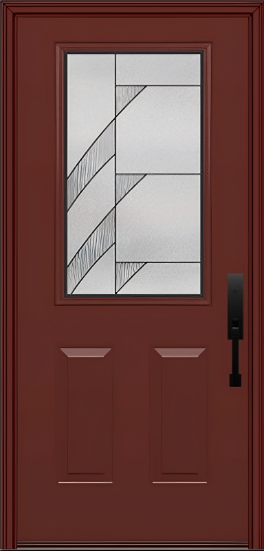 ProVia Legacy Single Entry Door 430 Style Tidal Decorative Glass with Patina Caming and Low-E - Doors and Beyond