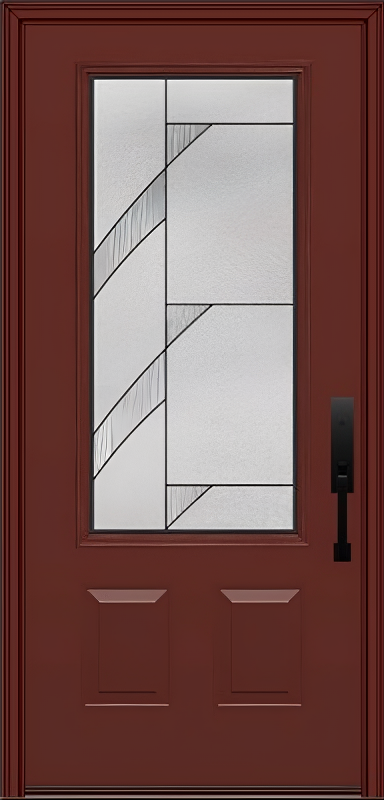 ProVia Legacy Single Entry Door 440 Style Tidal Decorative Glass with Patina Caming and Low-E - Doors and Beyond
