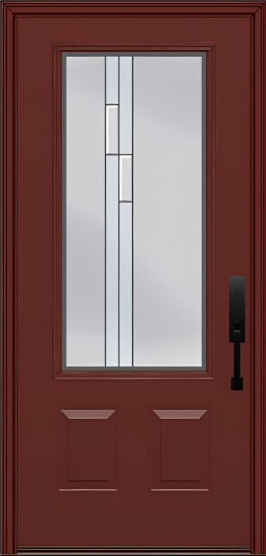 ProVia Legacy Single Entry Door 440 Style Genesis Decorative Glass with Silver Caming and Low-E - Doors and Beyond