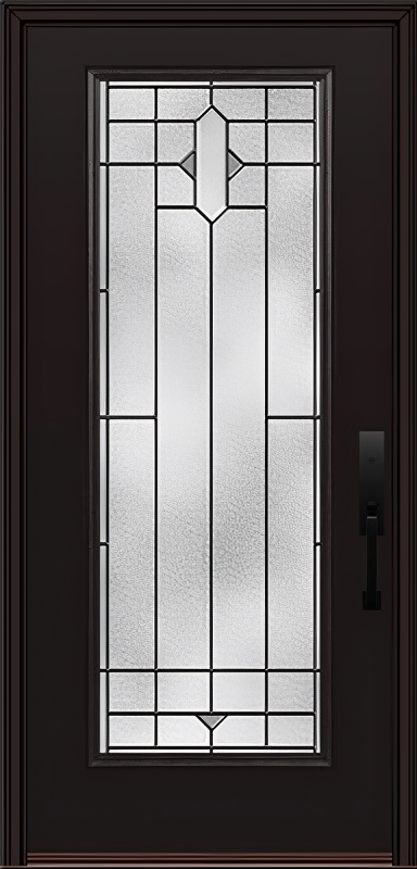ProVia Legacy Single Entry Door 460 Style Brookhaven Decorative Glass with Patina Caming and Low-E - Doors and Beyond