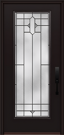 ProVia Legacy Single Entry Door 460 Style Brookhaven Decorative Glass with Patina Caming and Low-E - Doors and Beyond