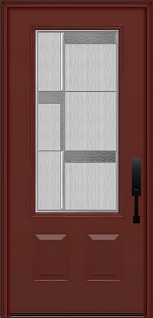 ProVia Legacy Single Entry Door 440 Style Manhattan Decorative Glass with Zinc Caming and Low-E - Doors and Beyond