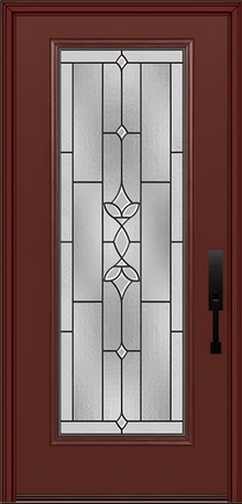 ProVia Legacy Single Entry Door 460 Style Esmond Decorative Glass with Patina Caming and Low-E - Doors and Beyond