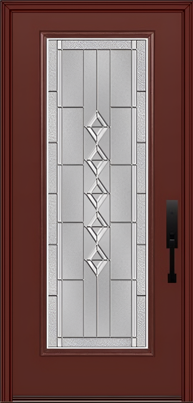 ProVia Legacy Single Entry Door 460 Style Gemstone Decorative Glass with Zinc Caming and Low-E - Doors and Beyond