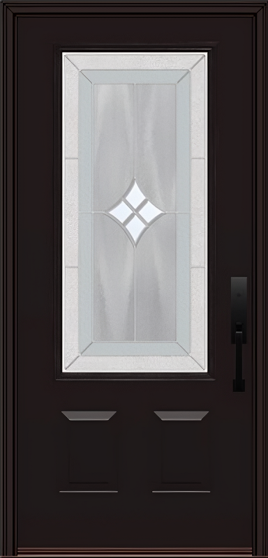 ProVia Legacy Single Entry Door 440 Style Aria Decorative Glass with Zinc Caming and Low-E - Doors and Beyond