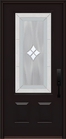 ProVia Legacy Single Entry Door 440 Style Aria Decorative Glass with Zinc Caming and Low-E - Doors and Beyond