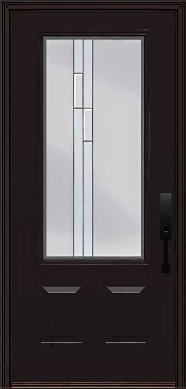 ProVia Legacy Single Entry Door 440 Style Genesis Decorative Glass with Silver Caming and Low-E - Doors and Beyond
