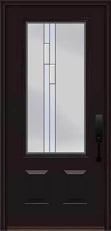 ProVia Legacy Single Entry Door 440 Style Genesis Decorative Glass with Silver Caming and Low-E - Doors and Beyond
