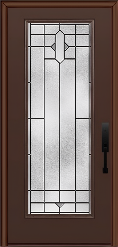 ProVia Legacy Single Entry Door 460 Style Brookhaven Decorative Glass with Patina Caming and Low-E - Doors and Beyond